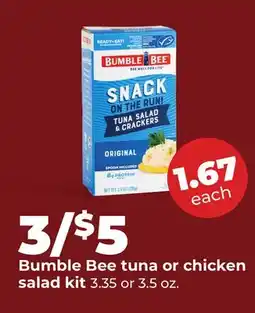 Hy-Vee Bumble Bee tuna or chicken salad kit offer