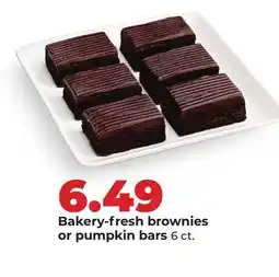 Hy-Vee Bakery-fresh brownies or pumpkin bars offer