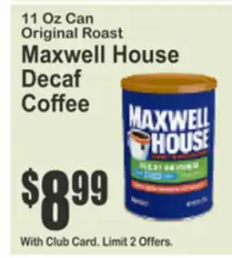 Almonte's Food Dynasty Marketplace Maxwell House Decaf Coffee offer