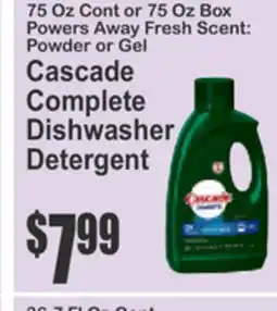 Almonte's Food Dynasty Marketplace CASCADE Complete Dishwasher Detergent offer