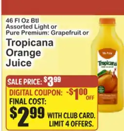 Almonte's Food Dynasty Marketplace 46 Fl Oz Btl Assorted Light or Pure Premium: Grapefruit or Tropicana Orange Juice offer