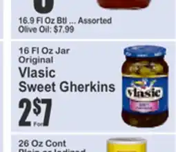 Almonte's Food Dynasty Marketplace 16 FL Oz Jar Original Vlasic Sweet Gherkins offer