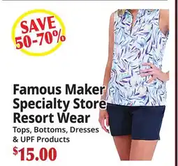 Ocean State Job Lot Famous Maker Specialty Store Resort Wear offer