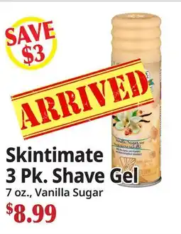 Ocean State Job Lot Skintimate 3 Pk. Shave Gel offer