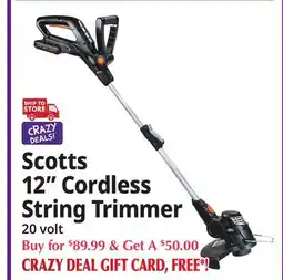 Ocean State Job Lot Scotts 12 Cordless String Trimmer offer