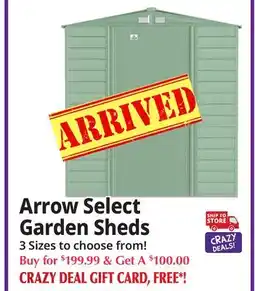 Ocean State Job Lot Arrow Select Garden Sheds offer