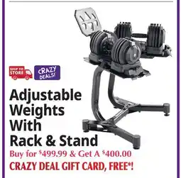 Ocean State Job Lot Adjustable Weights With Rack & Stand offer