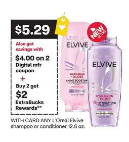 CVS ANY L'Oreal Elvive shampoo or conditioner offer