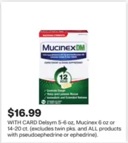 CVS Delsym 5-6 oz, Mucinex 6 oz or 14-20 ct offer