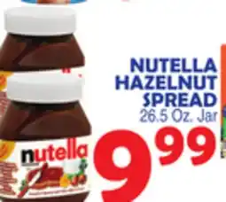 Bravo Supermarkets NUTELLA HAZELNUT SPREAD offer
