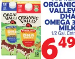 Bravo Supermarkets ORGANIC VALLEY DHA OMEGA 3 MILK offer