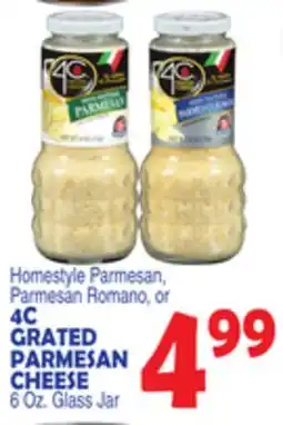 Bravo Supermarkets 4C GRATED PARMESAN CHEESE 6 Oz. Glass Jar offer