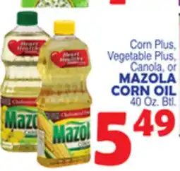 Bravo Supermarkets MAZOLA CORN OIL 40 Oz. Btl offer