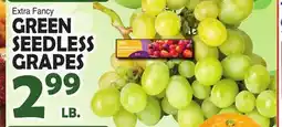 Bravo Supermarkets GREEN SEEDLESS GRAPES offer