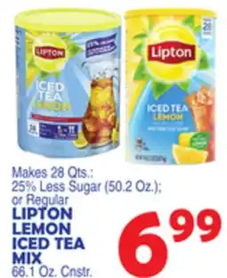 Bravo Supermarkets LIPTON LEMON ICED TEA MIX 66.1 Oz. Cnstr offer
