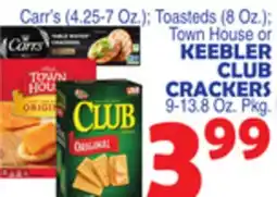 Bravo Supermarkets KEEBLER CLUB CRACKERS 9-13.8 Oz. Pkg offer