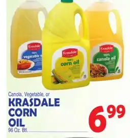 Bravo Supermarkets KRASDALE CORN OIL 96 Oz. Btl offer