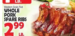 Bravo Supermarkets WHOLE PORK SPARE RIBS offer