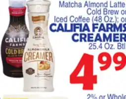 Bravo Supermarkets CALIFIA FARMS CREAMER 25.4 Oz. Btl offer