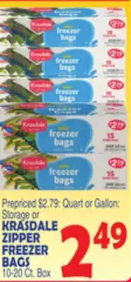 Bravo Supermarkets KRASDALE ZIPPER FREEZER BAGS offer