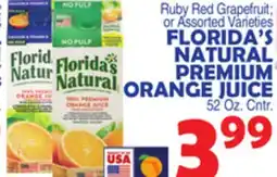 Bravo Supermarkets FLORIDA'S NATURAL PREMIUM ORANGE JUICE offer