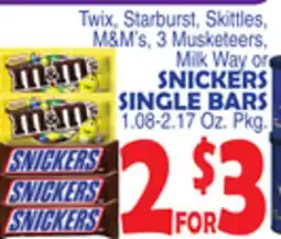 Bravo Supermarkets SNICKERS SINGLE BARS offer
