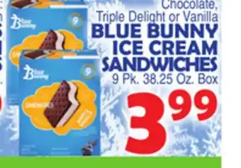 Bravo Supermarkets BLUE BUNNY ICE CREAM SANDWICHES offer