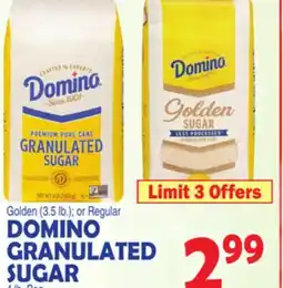 Bravo Supermarkets DOMINO GRANULATED SUGAR 4 lb. Bag offer