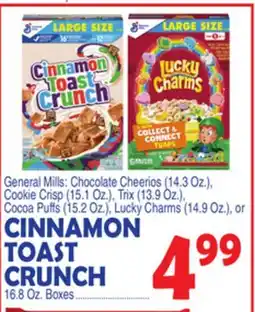 Bravo Supermarkets General Mills CINNAMON TOAST CRUNCH 16.8 Oz. Boxes offer