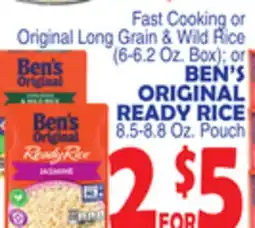 Bravo Supermarkets BEN'S ORIGINAL READY RICE 8.5-8.8 Oz. Pouch offer