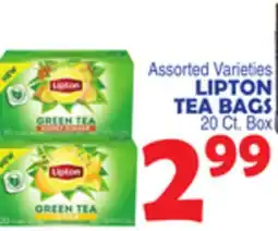 Bravo Supermarkets LIPTON TEA BAGS 20 Ct. Box offer