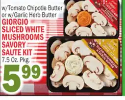 Bravo Supermarkets GIORGIO SLICED WHITE MUSHROOMS SAVORY SAUTE KIT offer