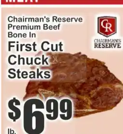 The Food Emporium Chairman's Reserve Premium Beef Bone In First Cut Chuck Steaks offer