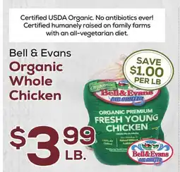 DeCicco & Sons Bell & Evans Organic Whole Chicken offer