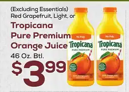 DeCicco & Sons Tropicana Pure Premium Orange Juice 46 Oz. Btl offer