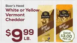DeCicco & Sons Boar's Head White or Yellow Vermont Cheddar offer