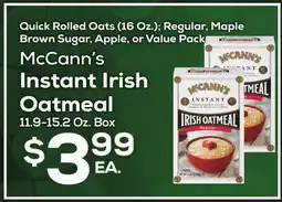 DeCicco & Sons McCann's Instant Irish Oatmeal 11.9-15.2 Oz. Box offer