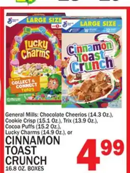 C Town General Mills CINNAMON TOAST CRUNCH 16.8 OZ. BOXES offer