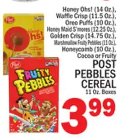C Town POST PEBBLES CEREAL 11 Oz. Boxes offer