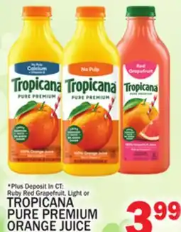 C Town TROPICANA PURE PREMIUM ORANGE JUICE offer