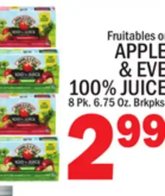 C Town APPLE & EVE 100% JUICE offer