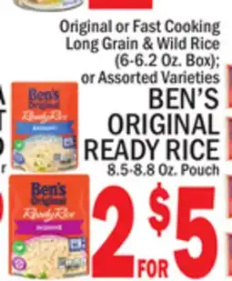 C Town BEN'S ORIGINAL READY RICE 8.5-8.8 Oz. Pouch offer