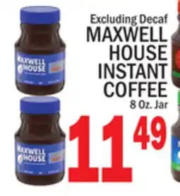 C Town MAXWELL HOUSE INSTANT COFFEE 8 Oz. Jar offer