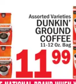 C Town DUNKIN' GROUND COFFEE offer