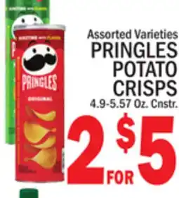 C Town PRINGLES POTATO CRISPS 4.9-5.57 Oz. Cnstr offer