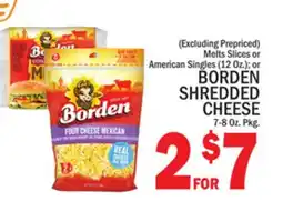 C Town BORDEN SHREDDED CHEESE 7-8 Oz. Pkg offer