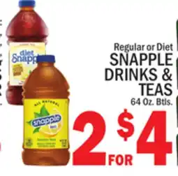 C Town SNAPPLE DRINKS & TEAS offer