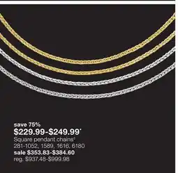 JC Penney Square pendant chains◊ offer