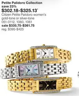 JC Penney Citizen Petite Palidoro women's gold-tone or silver-tone offer