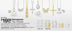 JC Penney Lab-created gemstone &/or cultured freshwater pearl offer
